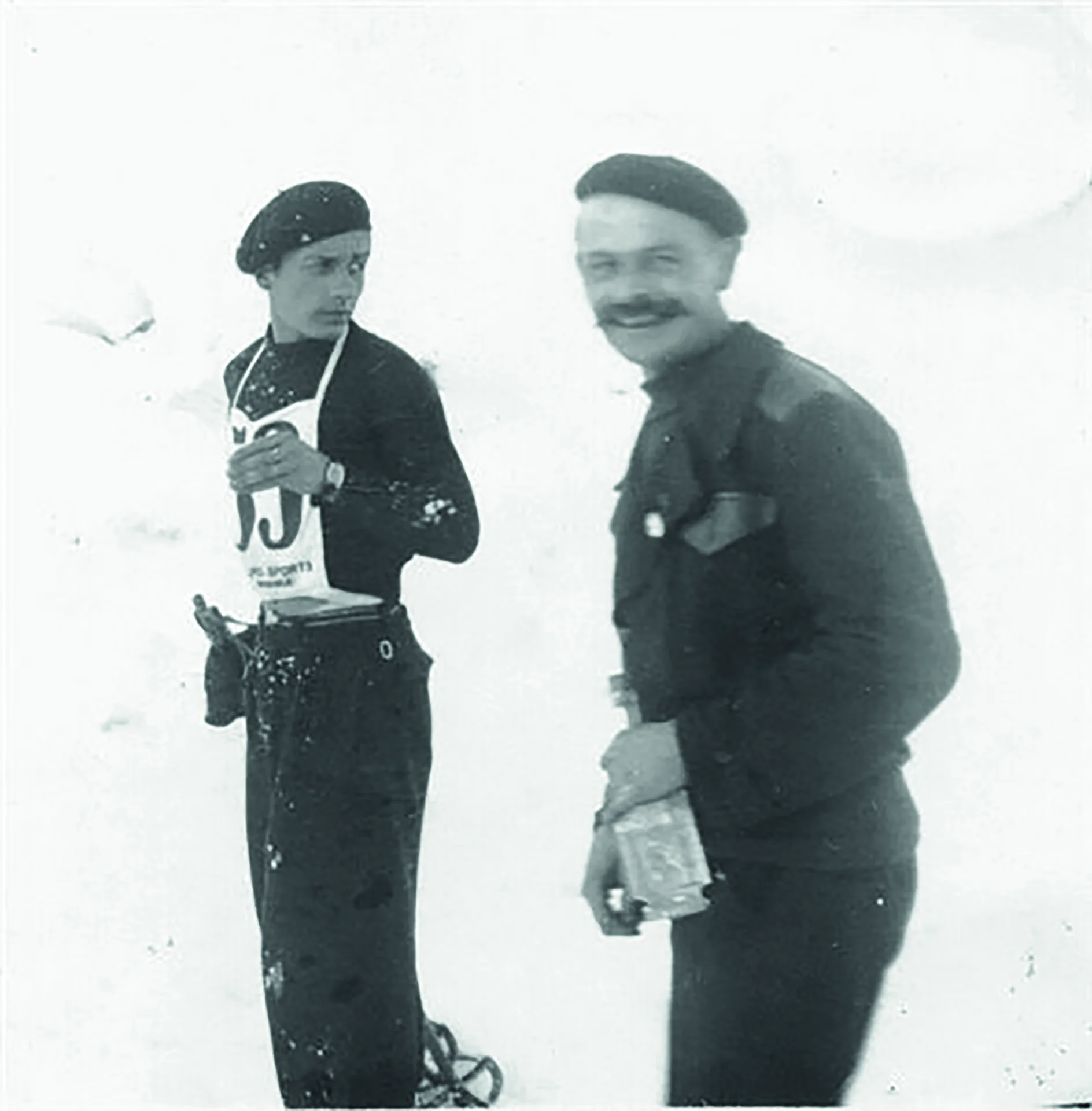 Janvier 1944. Le concours de ski. François Duc et Francelin Gindrat.