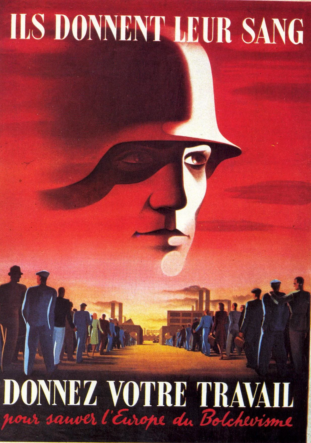 Octobre 1943. Affiche de propagande pour le STO.