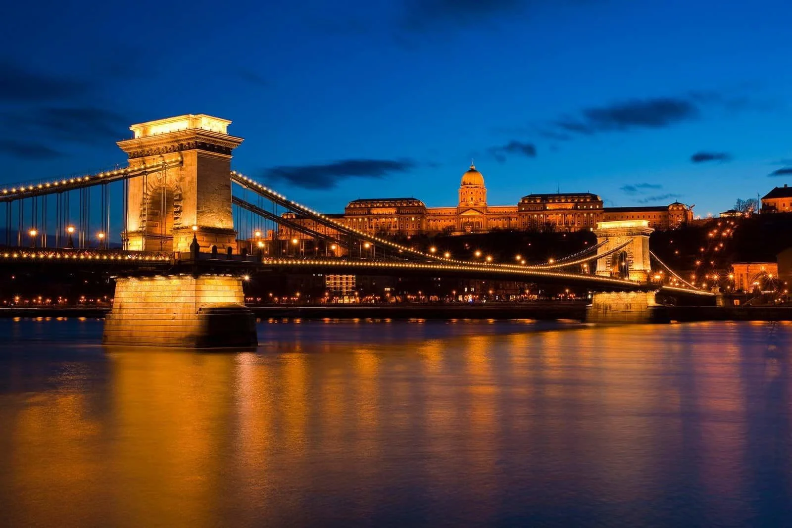 Budapest. Le pont des Chaînes. Le château d’Eugène de Savoie.